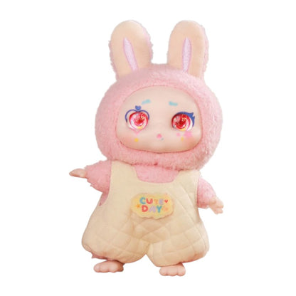 Kimmon Mimon Plush Doll – Available from Canadian stock at ReChild.ca with pink bunny ears and a 'Cute Day' outfit on a white background