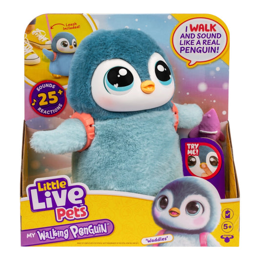 Little Live Pets My Walking Penguin toy in packaging with colorful design