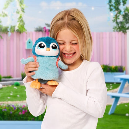 Child holding Little Live Pets My Walking Penguin