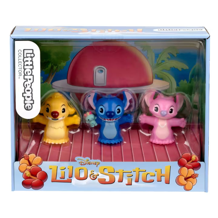 Little People Collector Disney Stitch & The Cousins special edition figure set featuring Stitch, Angel, and Reuben.