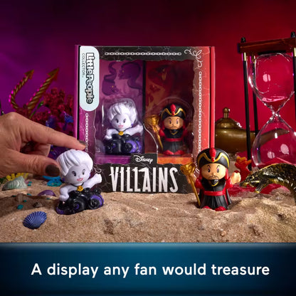 Little People Collector Disney Villains special edition figure set featuring Jafar and Ursula in a decorative window box.