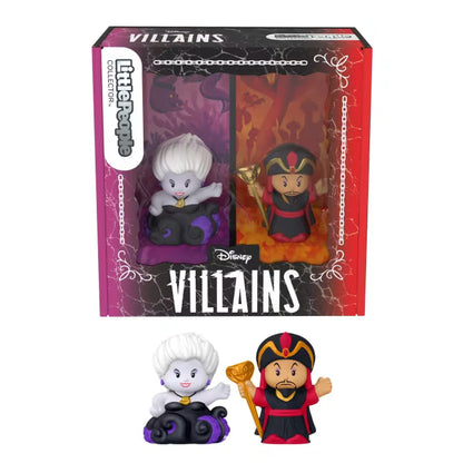 Little People Collector Disney Villains special edition figure set featuring Jafar and Ursula in a decorative window box.