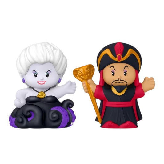 Little People Collector Disney Villains special edition figure set featuring Jafar and Ursula in a decorative window box.