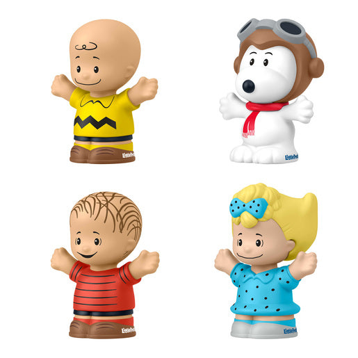 Little People Collector Peanuts It's The Great Pumpkin, Charlie Brown figure set featuring Charlie Brown, Snoopy in his flying ace costume, Sally, and Linus.