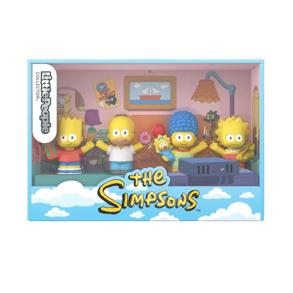 Little People Collector The Simpsons special edition figure set in a decorative window box featuring Homer, Marge, Bart, Lisa, and Maggie.