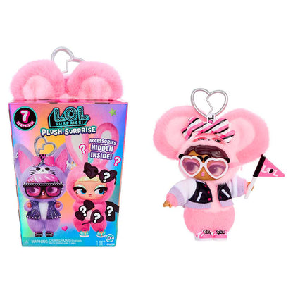 L.O.L. Surprise! Plush Surprise Pa-Manda 50s retro panda plush doll wearing varsity jacket and heart glasses.