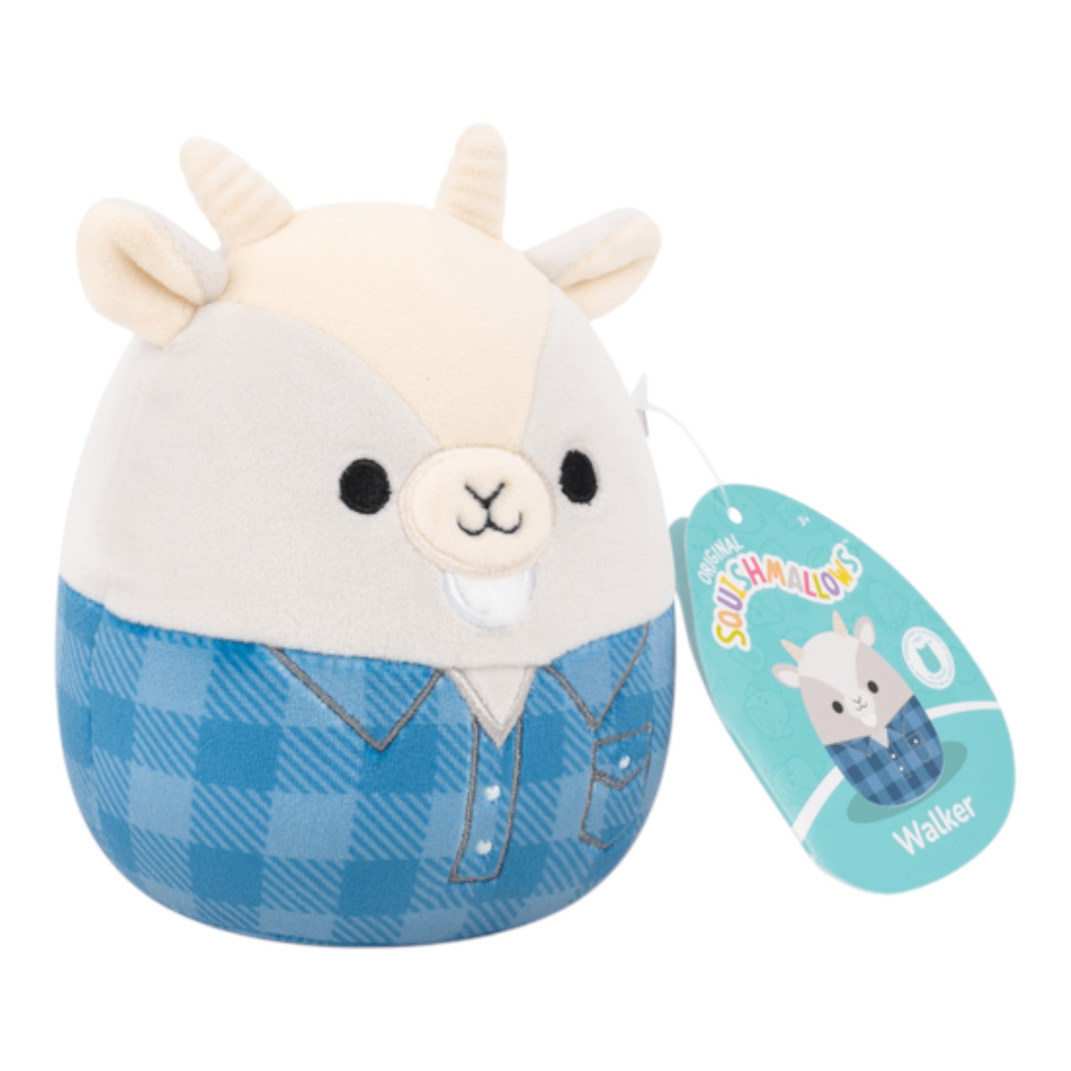 New 5" Fall Squishmallows 2025 - First to Market Walker Billy Goat wearing blue plaid