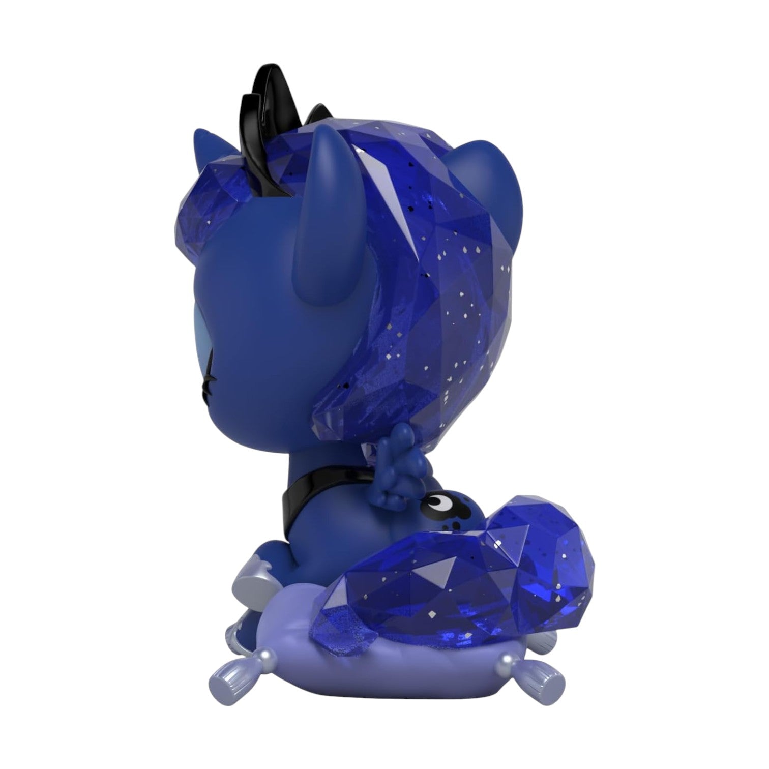 Back view of Mighty Jaxx Kwistal Fwenz Princess Luna, a 6-inch vinyl figure.