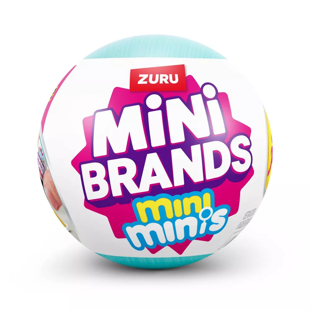 Mini Brands Fill the Fridge Mini Minis Series 1 surprise capsule by ZURU featuring five tiny supermarket food collectibles.