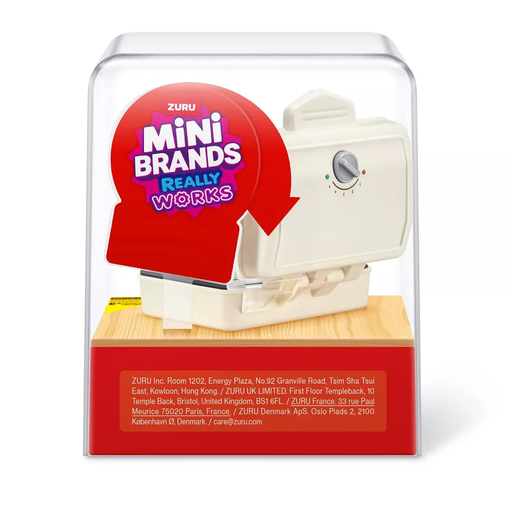 Mini Brands Magic Cook Kitchen Series 1 Cup Cake Maker by ZURU featuring a miniature baking appliance and DIY cup cake slime ingredients.