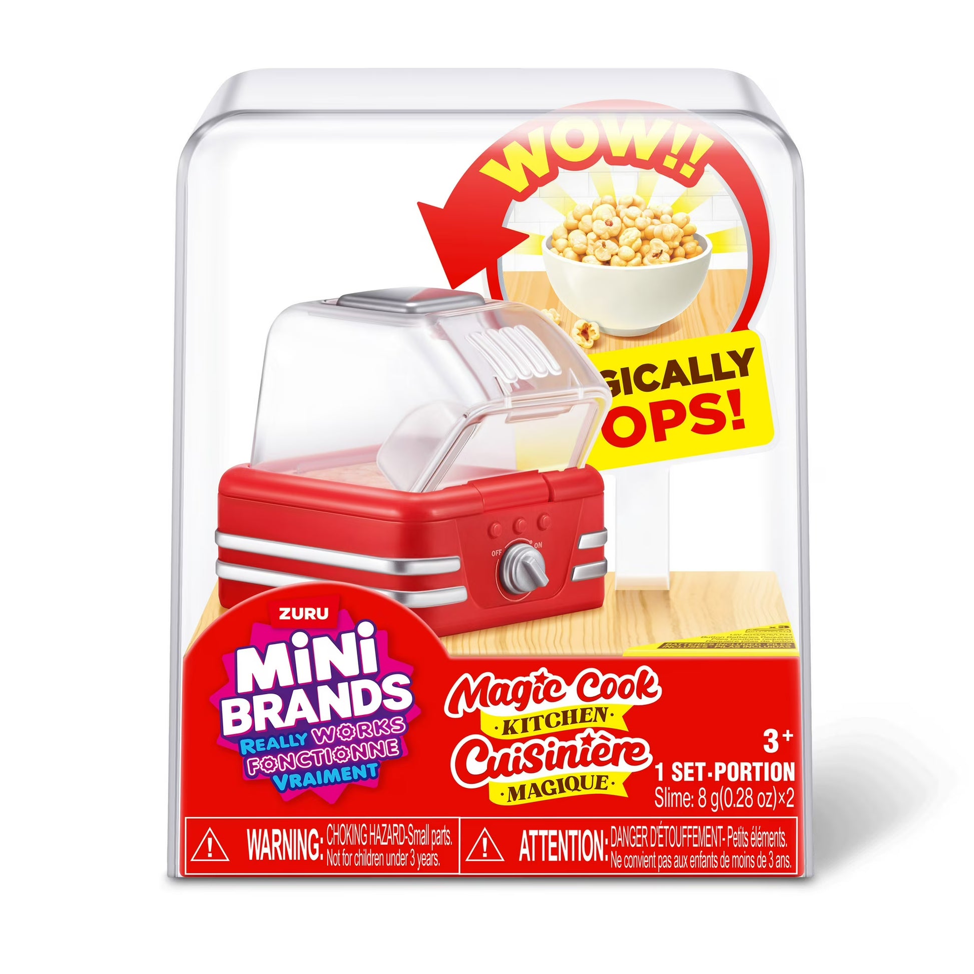 Mini Brands Magic Cook Kitchen Series 1 Popcorn Machine by ZURU featuring miniature DIY popcorn slime ingredients.
