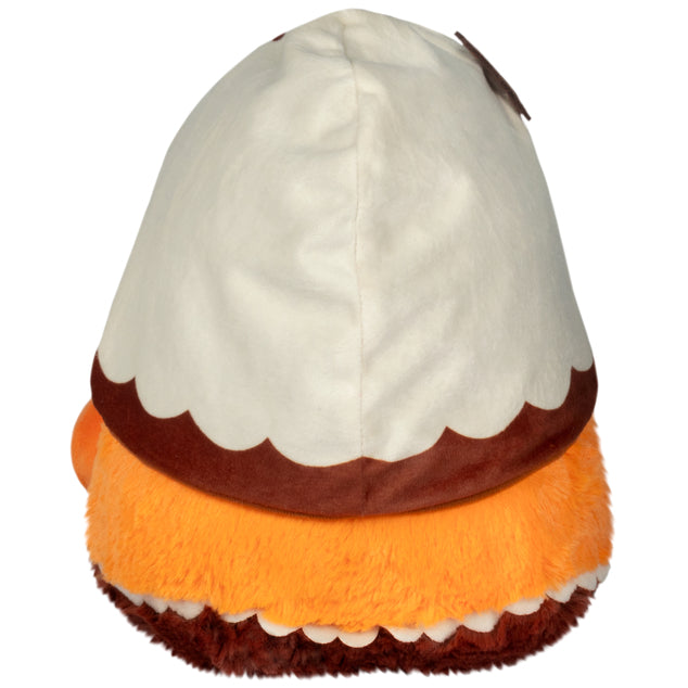 Back of Mini Squishable Pumpkin Spice Plague Nurse plush with pumpkin accessory