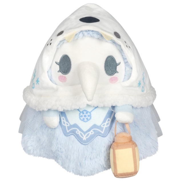 Mini Squishable Winter Solstice Plague Nurse plush with blue gown, snowflake hood, and lantern