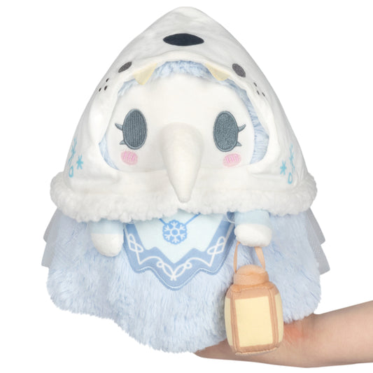 Mini Squishable Winter Solstice Plague Nurse plush with blue gown, snowflake hood, and lantern