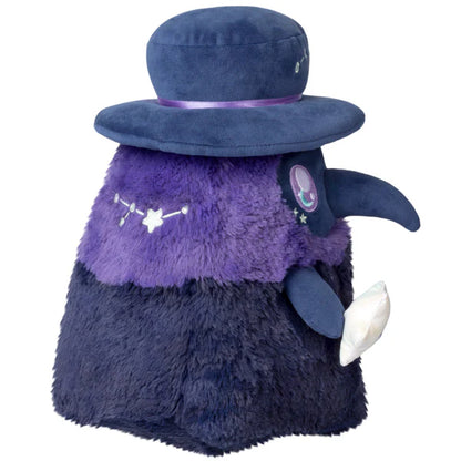 Squishable Mini Midnight Plague Doctor 11-Inch Plush, an indigo blue soft toy with a constellation hat and a crescent moon necklace