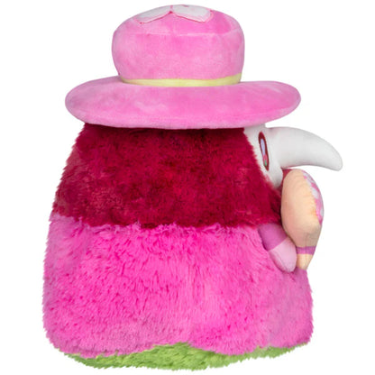 Squishable Mini Sakura Plague Doctor 10-Inch Plush, a vibrant pink and magenta soft toy with a floral fan and cherry blossom accents