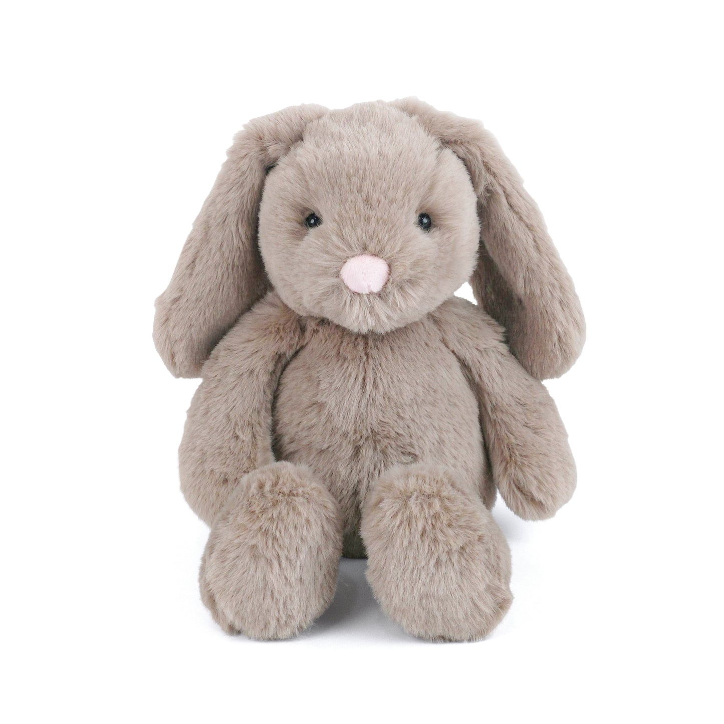 Mon Ami Coco Bunny 13-Inch Plush, a premium soft grey bunny with long floppy ears and a pink applique nose