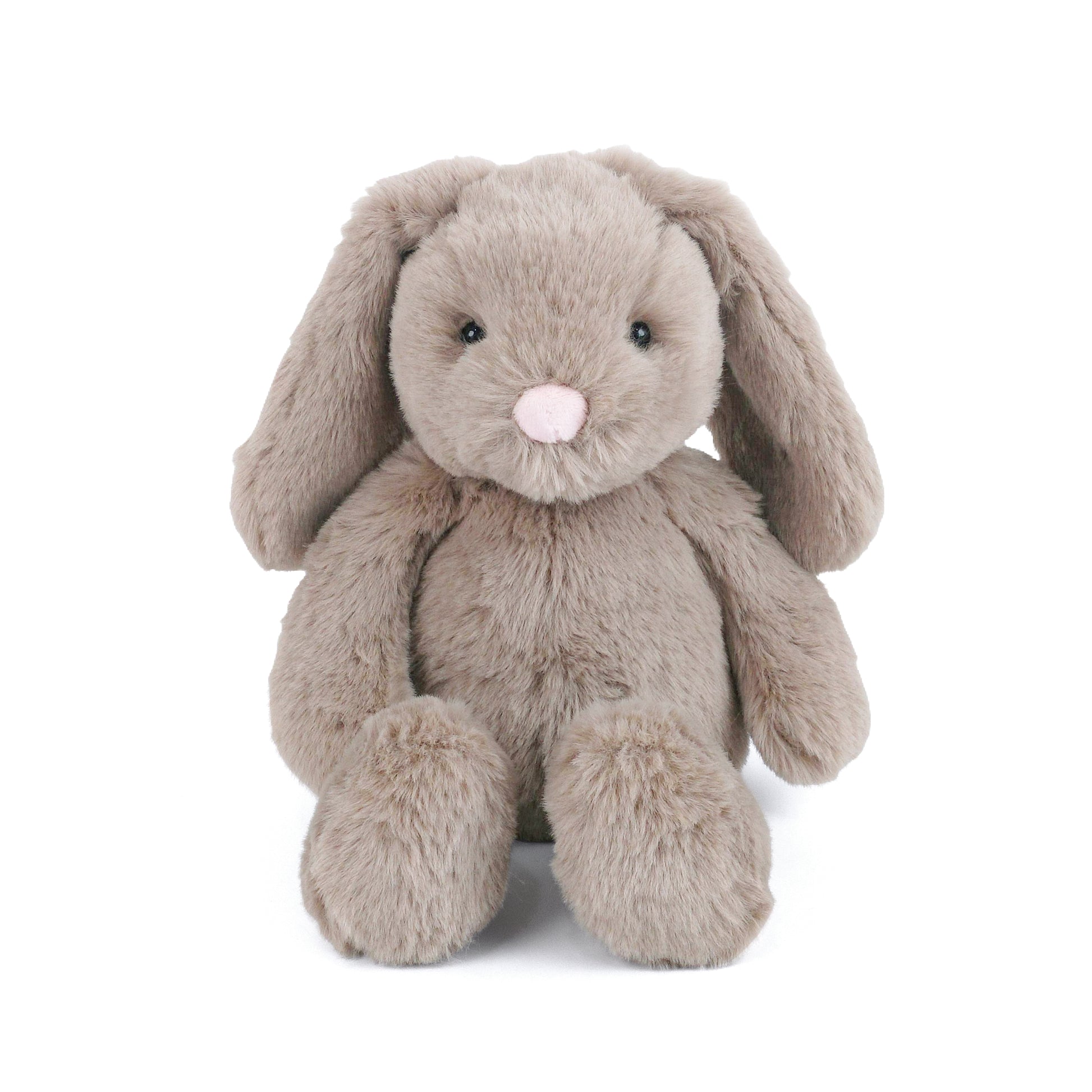 Mon Ami Coco Bunny 13-Inch Plush, a premium soft grey bunny with long floppy ears and a pink applique nose