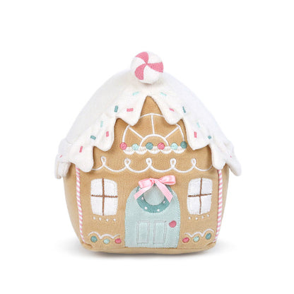 Mon Ami Gingerbread House Plush Toy with faux fur roof