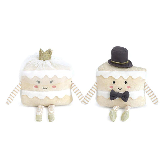 Mon Ami Mr & Mrs Cake Slice plush in white