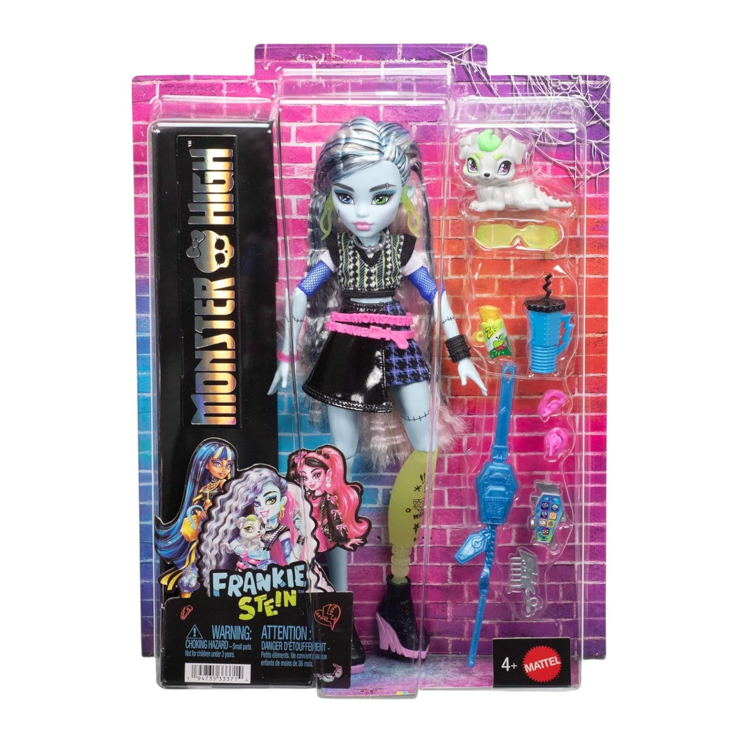 Monster High Frankie Stein Core Refresh doll in packaging with colorful design