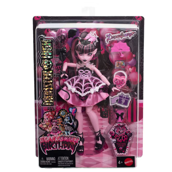 Monster High doll in packaging with pink and black design