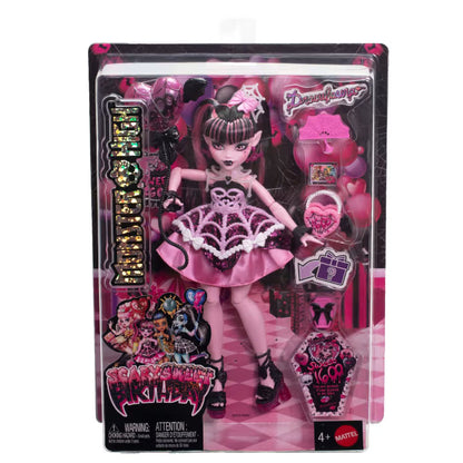 Monster High doll in packaging with pink and black design