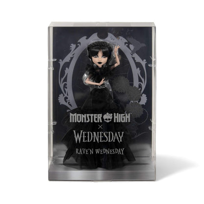 Monster High Wednesday Addams doll packaging on a white background
