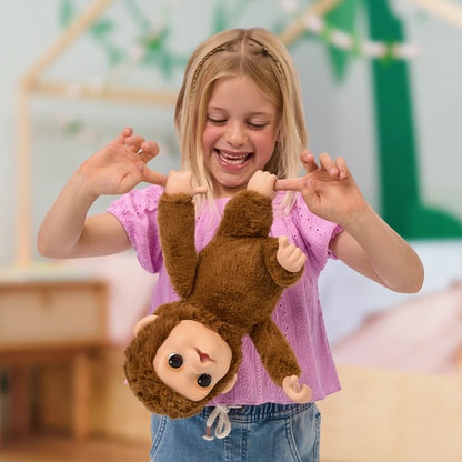 Little Live Pets My Baby Monkey Mango interactive plush toy Canada young girl playing