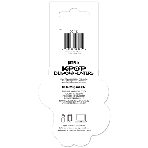 Back of a product packaging with Netflix Képop Demon Hunters branding and product details.