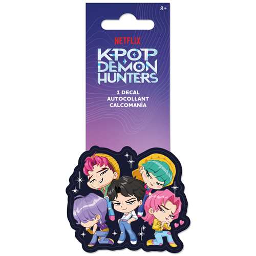 Officially licensed Netflix KPop Demon Hunters single decal by Roomscapes featuring the chibi-style Saja Boys characters.