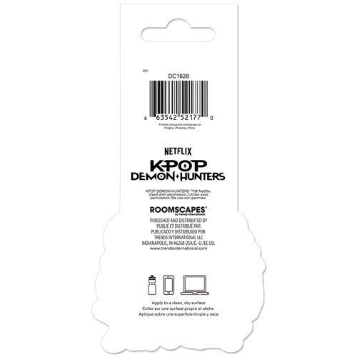 Back of a product packaging with Netflix Képop Demon Hunters branding and a barcode.