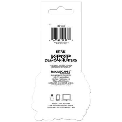 Back of a product packaging with Netflix Képop Demon Hunters branding and a barcode.