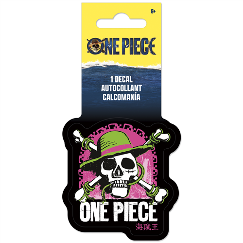 Officially licensed Netflix One Piece single decal by Roomscapes featuring the neon Straw Hat Pirates skull and crossbones logo.