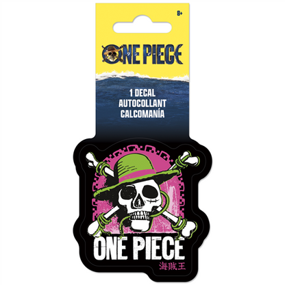 Officially licensed Netflix One Piece single decal by Roomscapes featuring the neon Straw Hat Pirates skull and crossbones logo.
