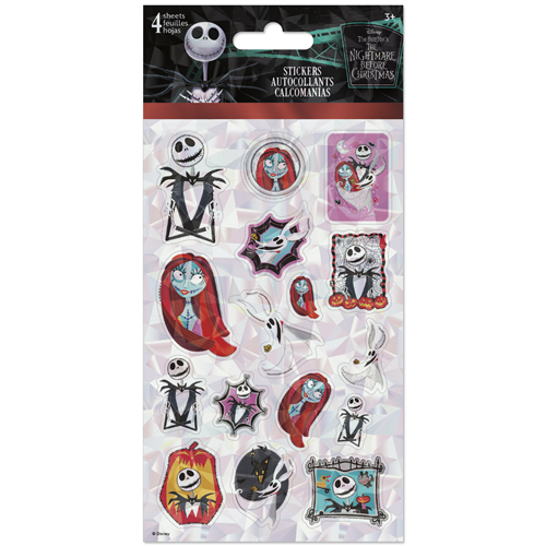 Pack of stickers featuring characters from 'The Nightmare Before Christmas' on a white background.