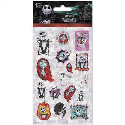 Pack of stickers featuring characters from 'The Nightmare Before Christmas' on a white background.