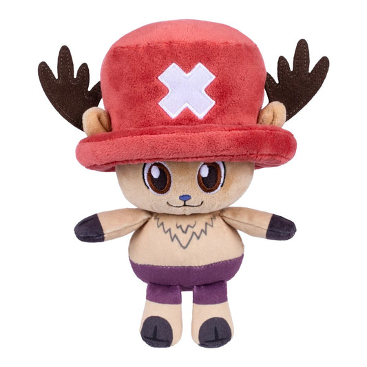 One Piece Netflix Chopper plush toy featuring his iconic red hat and antlers