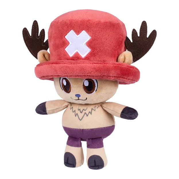 One Piece Netflix Chopper plush toy featuring his iconic red hat and antlers
