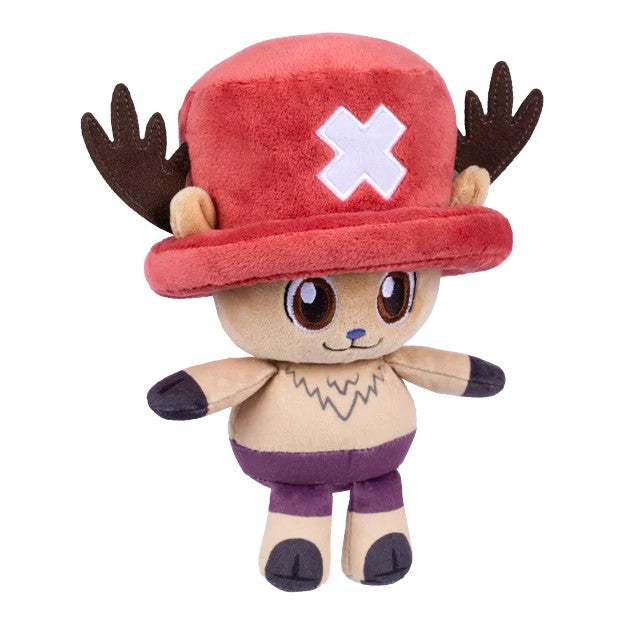 One Piece Netflix Chopper plush toy featuring his iconic red hat and antlers