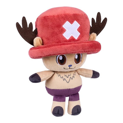 One Piece Netflix Chopper plush toy featuring his iconic red hat and antlers
