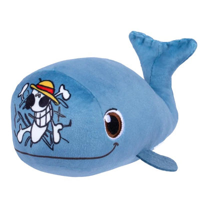 One Piece Netflix Laboon plush toy featuring his prominent scars and Jolly Roger insignia