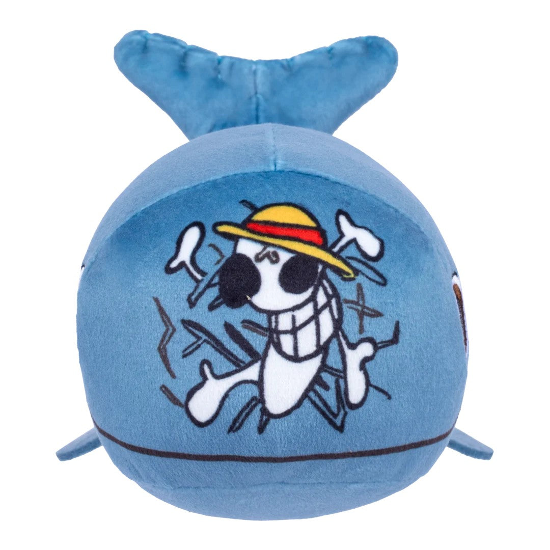 One Piece Netflix Laboon plush toy featuring his prominent scars and Jolly Roger insignia