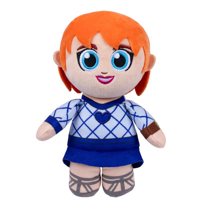One Piece Netflix Nami plush toy featuring her bright orange hair and blue outfit