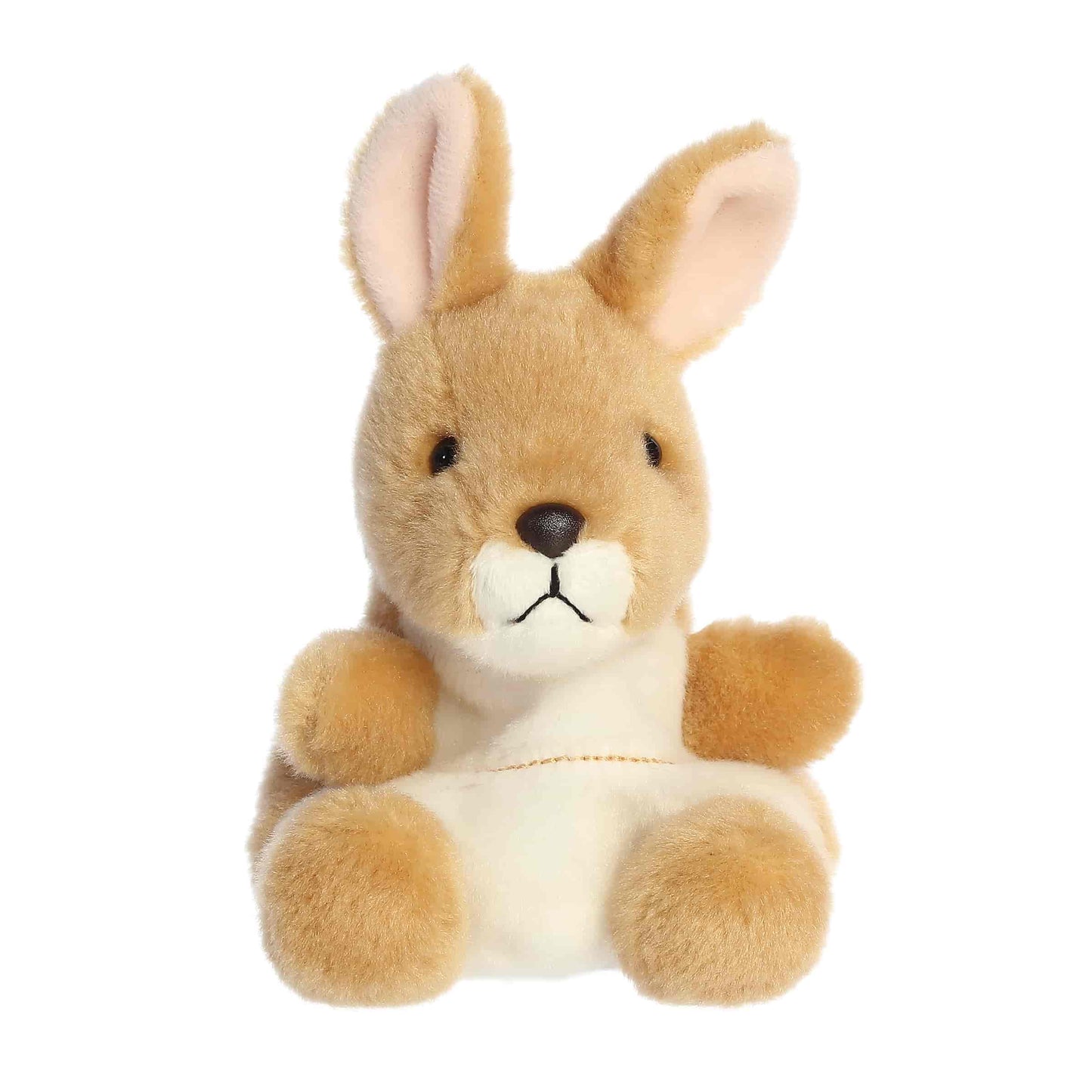 Front view of Palm Pals Adelaide Kangaroo 5-inch plush soft toy