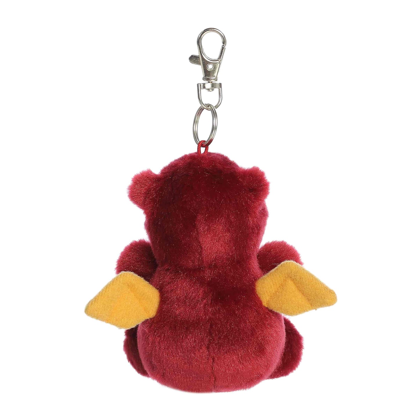 Back view of Palm Pals Aidan Dragon 4-inch clip-on plush soft toy