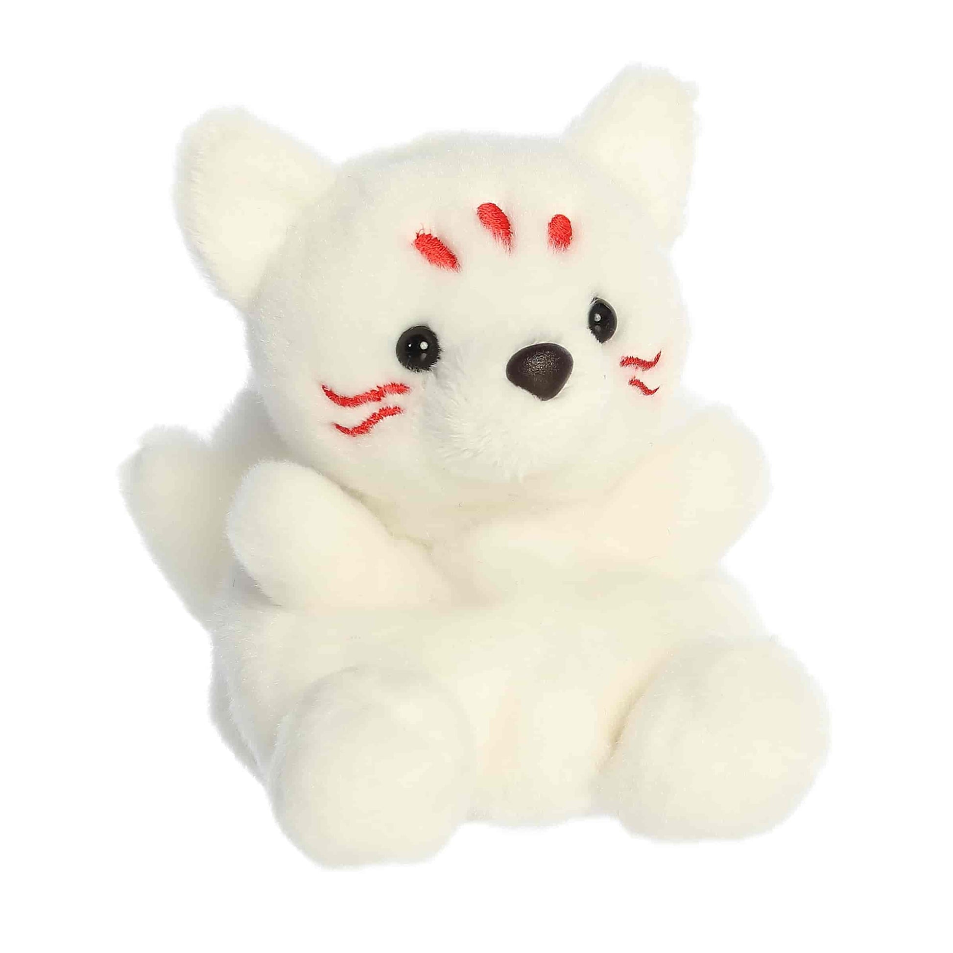 Angled view of Palm Pals Akari Kitsune 5-inch plush soft toy