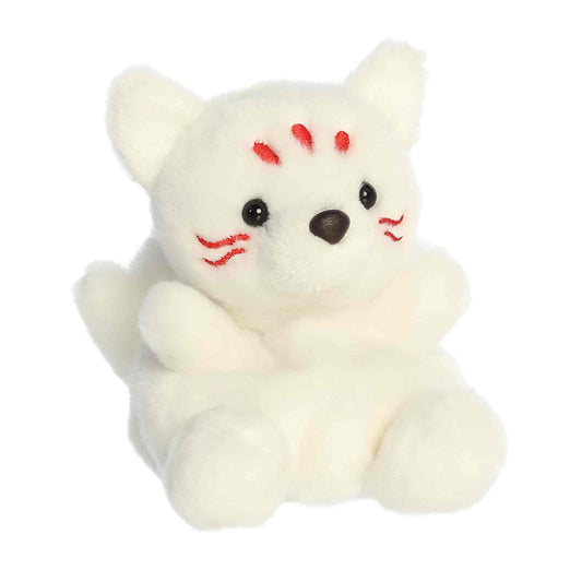 Angled view of Palm Pals Akari Kitsune 5-inch plush soft toy