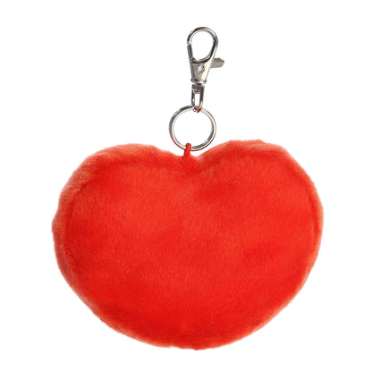 Palm Pals Amore Heart 4-inch clip-on plush, a red heart with smiling face and keychain clip.