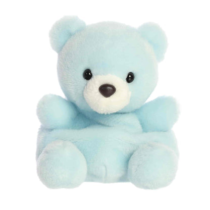 Palm Pals Benny Baby Bear 5-inch plush soft toy, a sky blue bear with a white snout and a happy face.
